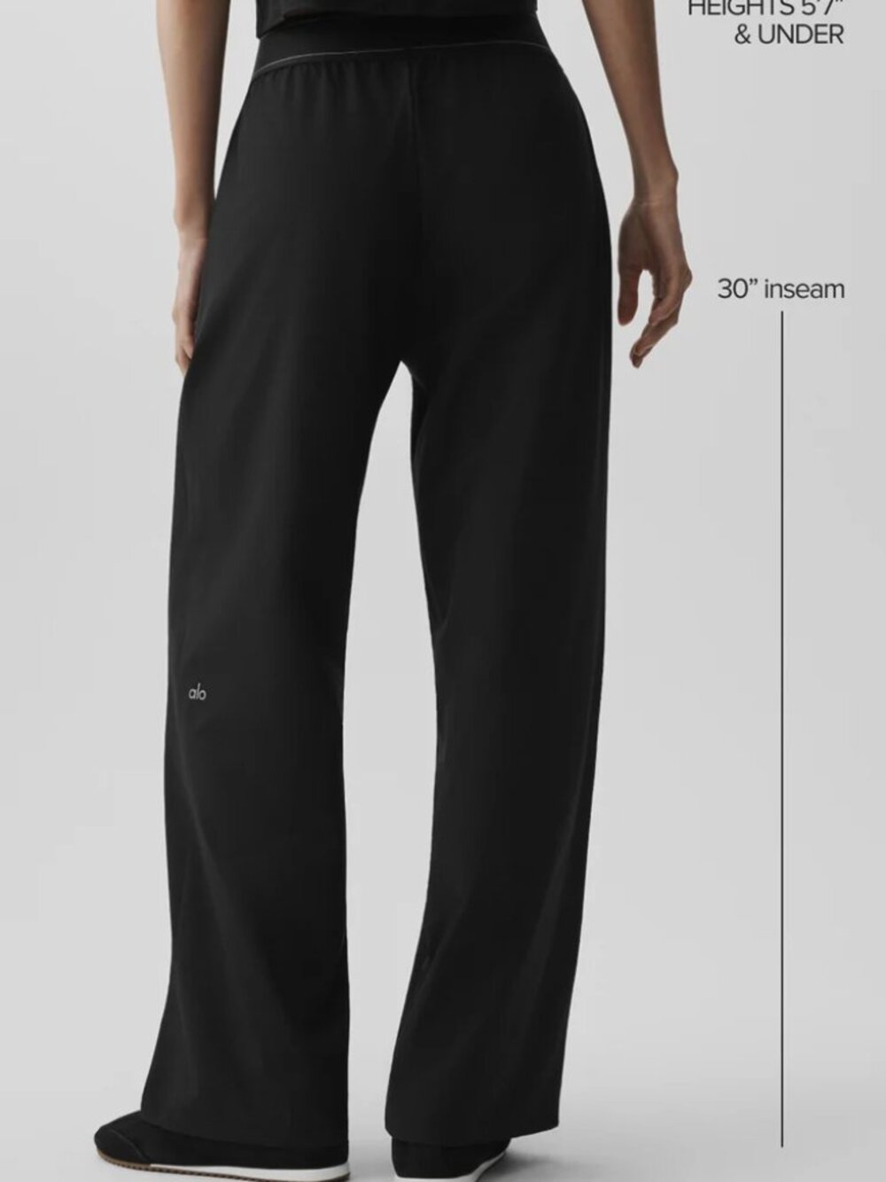 NWT💎ALO Yoga Black Suit Up Pants👩🎨Wide Leg 30-inch inseam Regular Fit - Picture 8 of 9
